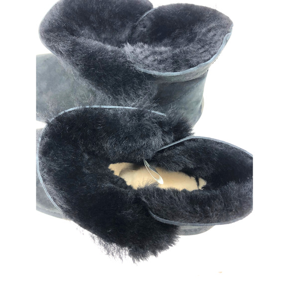 Costco Sheepskin Leather 100% Wool Shearling Lined Short Boots Black Women's 8 - Picture 3 of 8